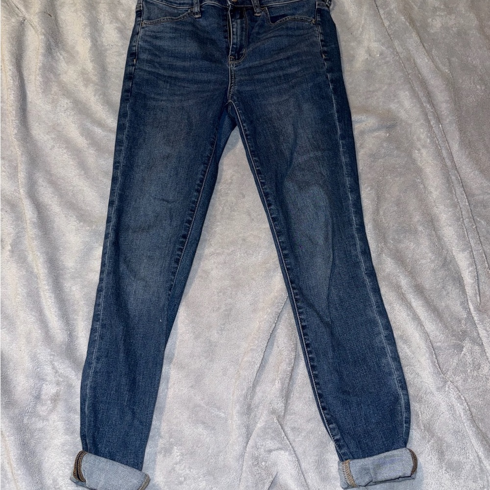American Eagle Outfitters Dark Blue Ankle Jeans